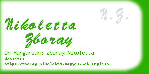 nikoletta zboray business card